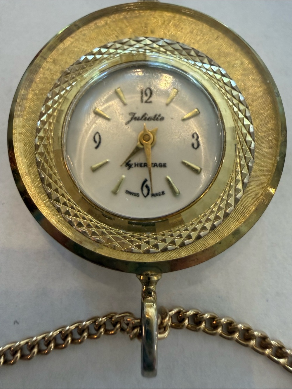 Vintage Juliette by Heritage Swiss Made Watch Ladies Mechanical Pendant Necklace
